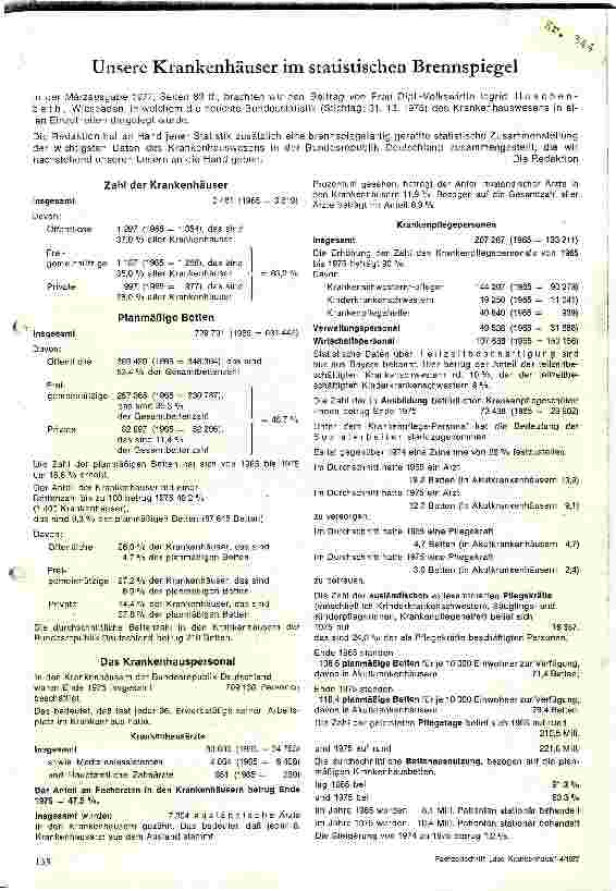 Vorschauseite 1: Unsere Krankenhäuser im statistischen Brennspiegel