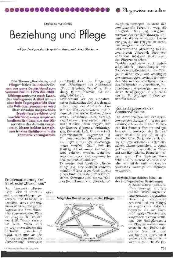 Vorschauseite 1: Beziehung und Pflege - Eine Analyse der Gesprächsrituale auf einer Station -