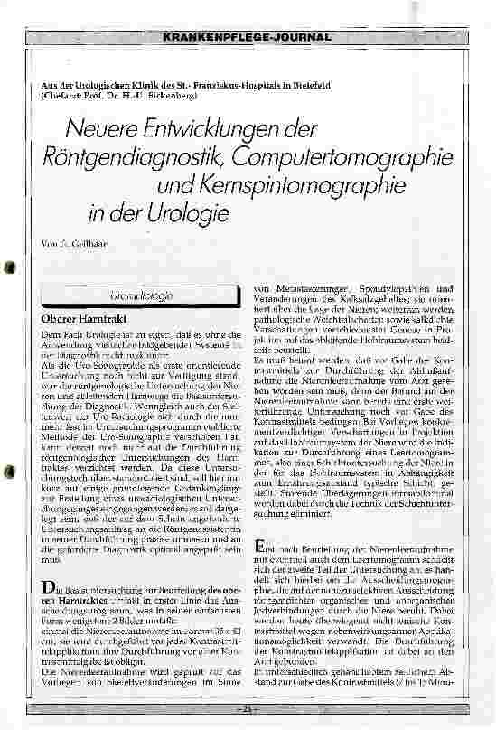 Vorschauseite 1: Neuere Entwicklungen der Röntgendiagnostik, Computertomographie und Kernspintomographie