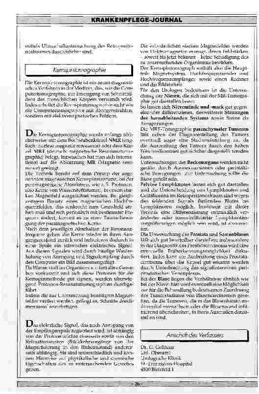 Vorschauseite 6: Neuere Entwicklungen der Röntgendiagnostik, Computertomographie und Kernspintomographie