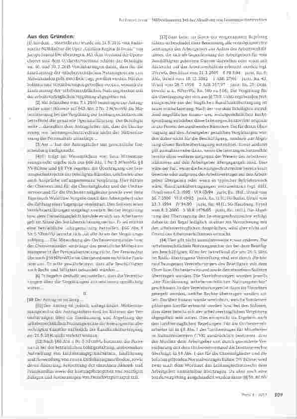Vorschauseite 2: Mitbestimmung bei der Abgeitung von Leistungsschutzrechten