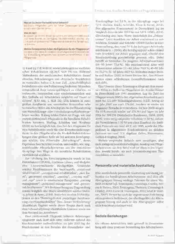 Vorschauseite 2: Gründe und Einflussfaktoren für den Eintritt in die berufliche Rehabilitation von Pflegefachpersonen in Deutschland