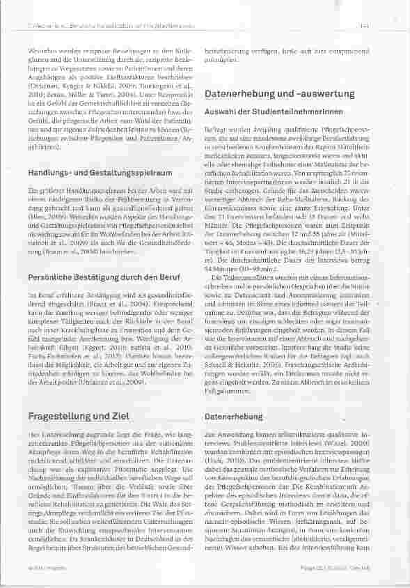 Vorschauseite 3: Gründe und Einflussfaktoren für den Eintritt in die berufliche Rehabilitation von Pflegefachpersonen in Deutschland