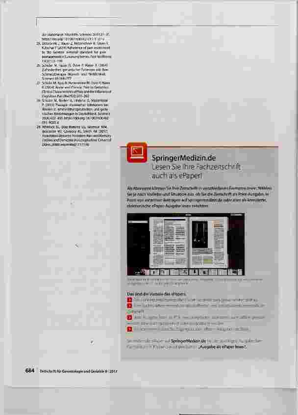 Vorschauseite 5: Stand und Perspektiven zu Schmerzen und Schmerztherapie im Alter