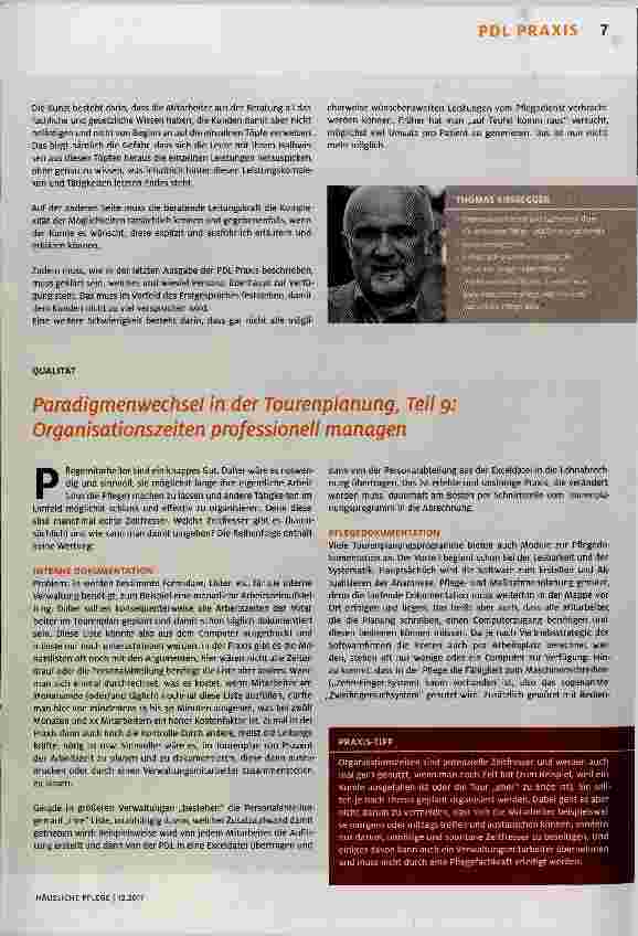 Vorschauseite 1: Paradigmenwechsel in der Tourenplanung, Teil 9: Organisationszeiten professionell managen