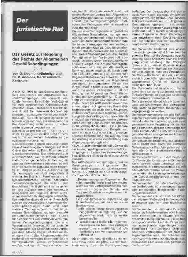 Vorschauseite 1: Das Gesetz zur Regelung des Rechts der Allgemeinen Geschäftsbedingungen