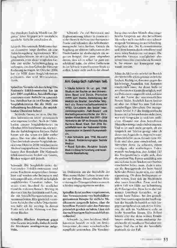 Vorschauseite 2: Die Sterbehilfe gesetzlich einschränken?