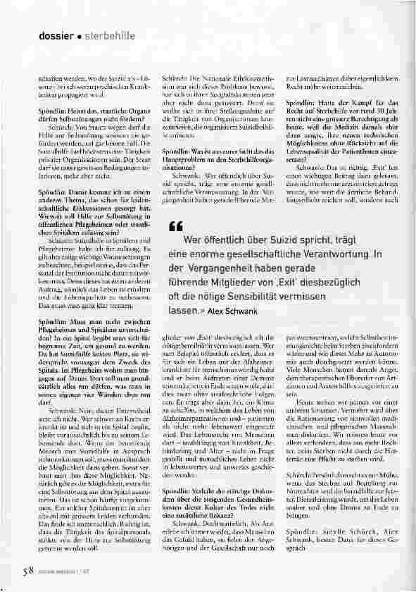 Vorschauseite 5: Die Sterbehilfe gesetzlich einschränken?