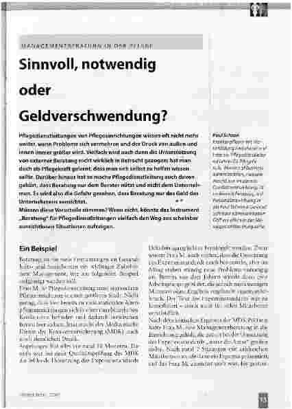 Vorschauseite 1: Sinnvoll, notwendig oder Geldverschwendung?