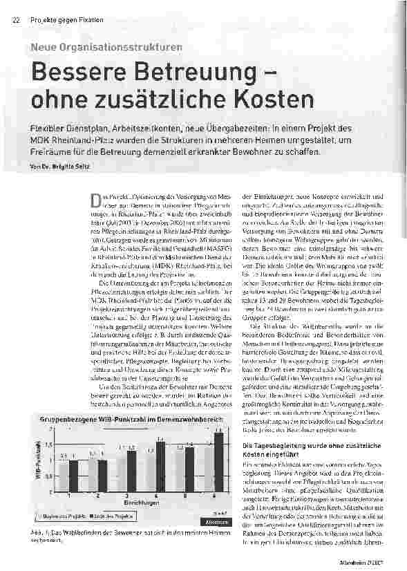 Vorschauseite 1: Neue Organisationsstrukturen - Bessere Betreuung -ohne zusätzliche Kosten