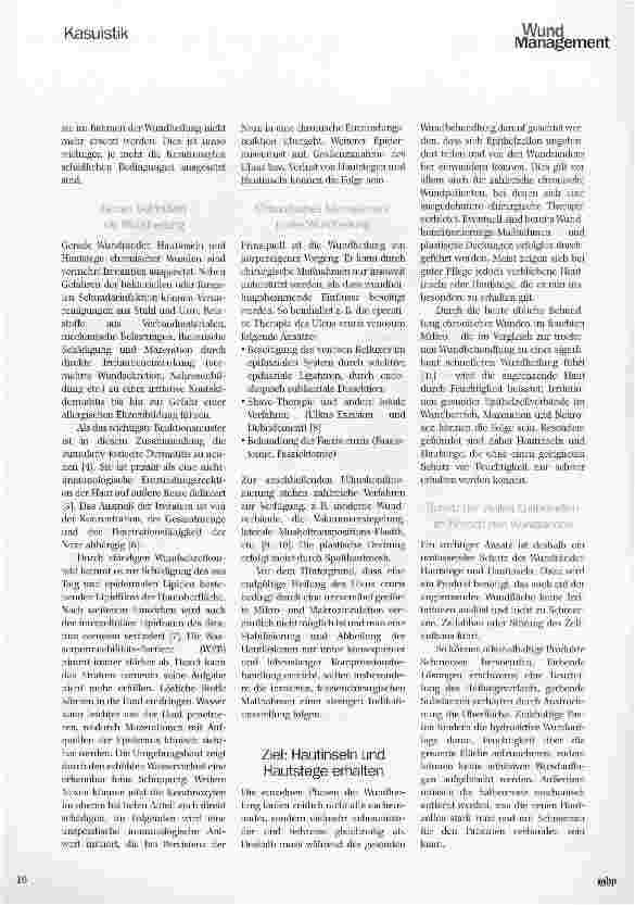 Vorschauseite 2: Die Bedeutung von Hautstegen und Hautinseln und deren Schutz in der Behandlung chronischer Wunden
