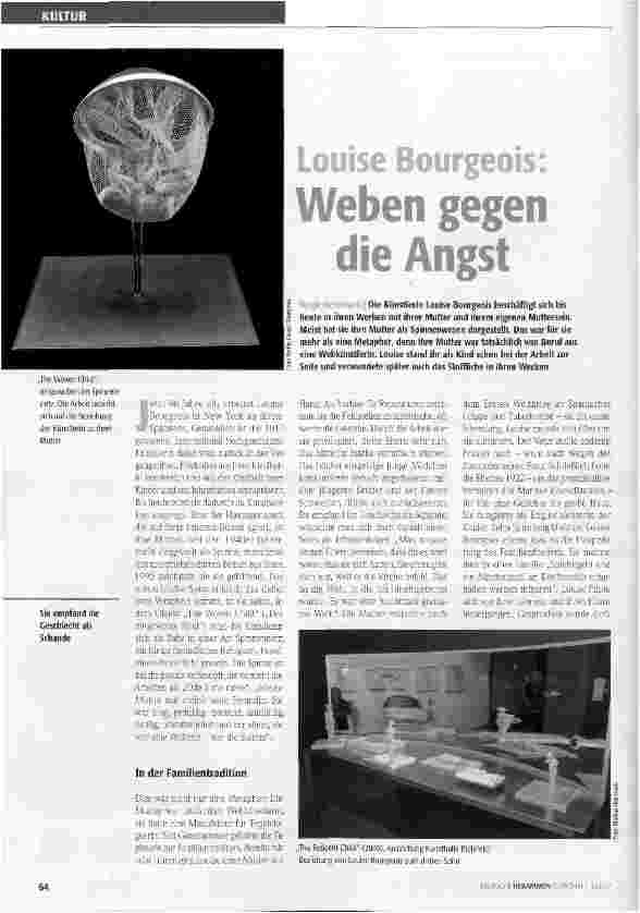 Vorschauseite 1: Louise Bourgeois: Weben gegen die Angst