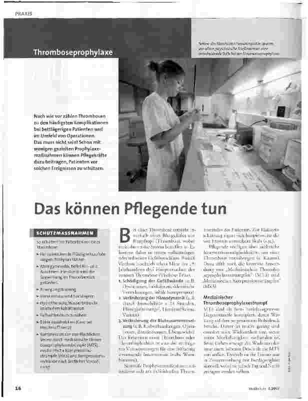 Vorschauseite 1: Thromboseprophylaxe - Das können Pflegende tun
