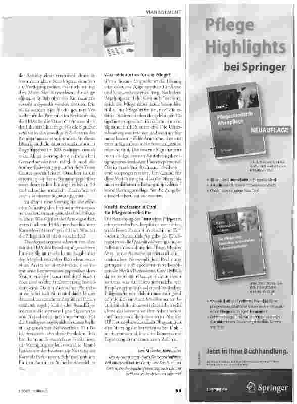 Vorschauseite 2: Elektronische Gesundheitskarte und HeilberufeausweisAn der Pflege vorbei?