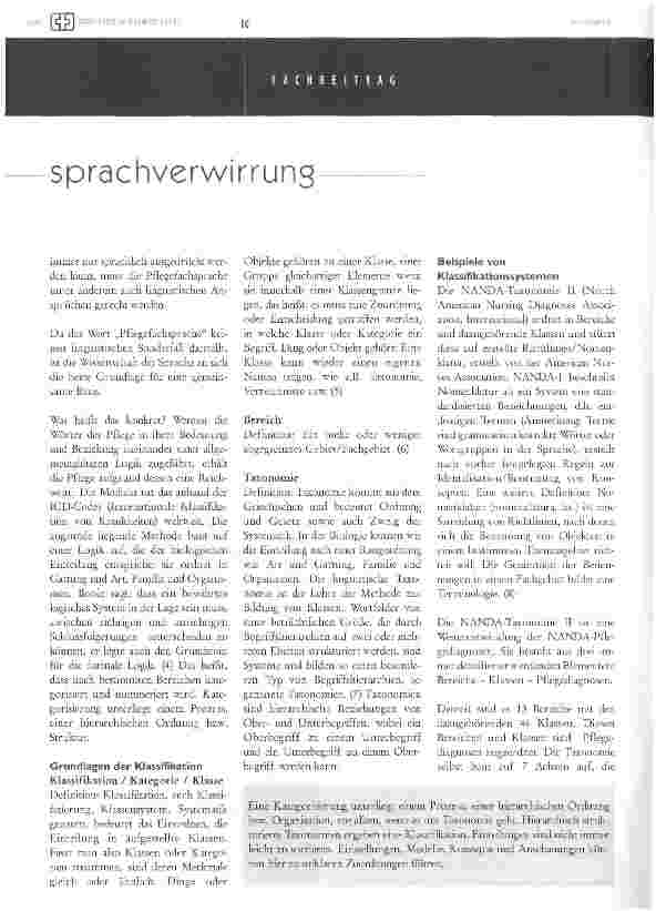 Vorschauseite 3: Babylonische Sprachverwirrung? - taxonomien, klassifikationen - gemeinsame pflegefachsprache und wissensmanagement