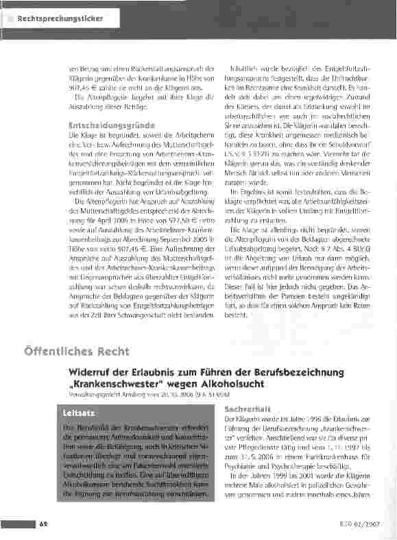 Vorschauseite 2: Entgeltfortzahlung bei Unfruchtbarkeit und den Folgen einer hormoneilen Heilbehandlung