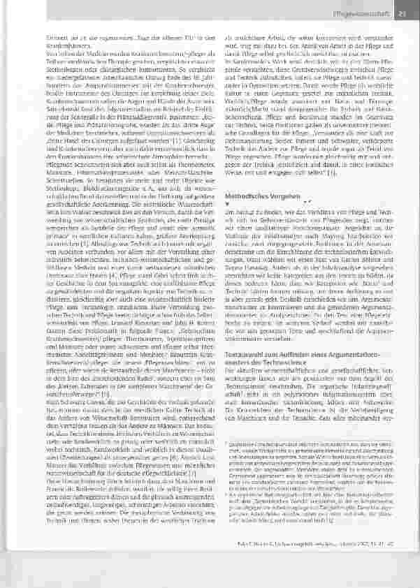 Vorschauseite 3: Im Spannungsfeld zwischen Natur und Technik: Pflege als Bewahrerin des natürlichen Körpers?