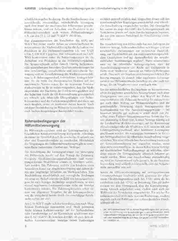 Vorschauseite 2: Die neuen Rahmenbedingungen der Hilfsmittelversorgung in der GKV*