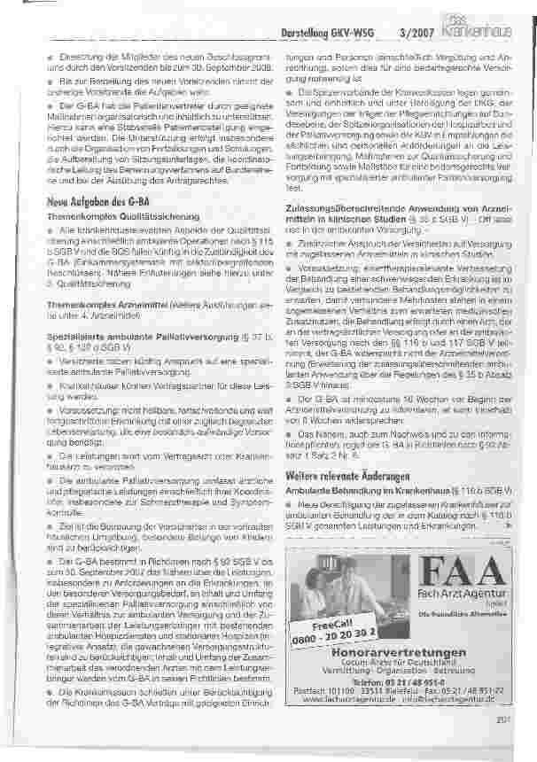 Vorschauseite 3: GKY-WSG: Darstellung der krankenhausrelevanten Regelungen