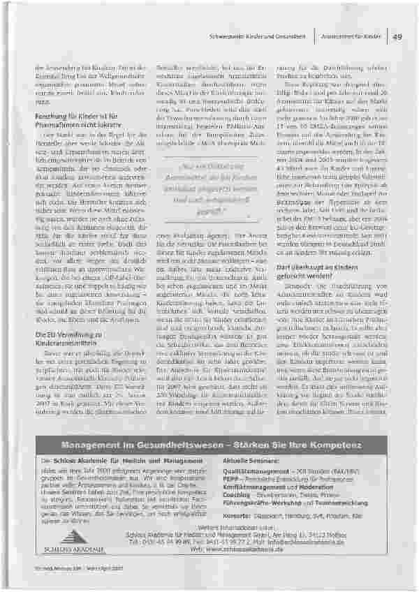 Vorschauseite 3: Mehr Sicherheit für KinderDie neue EU-Verordnung für die Zulassung von Kinderarzneimitteln