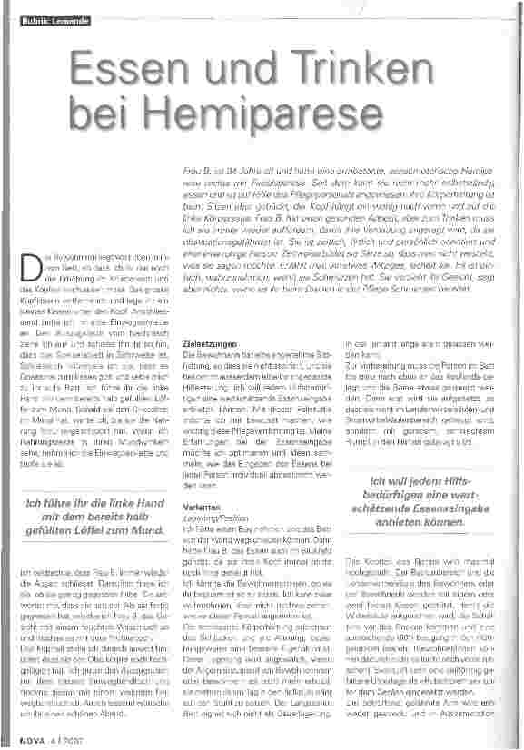 Vorschauseite 1: Essen und Trinken bei Hemiparese