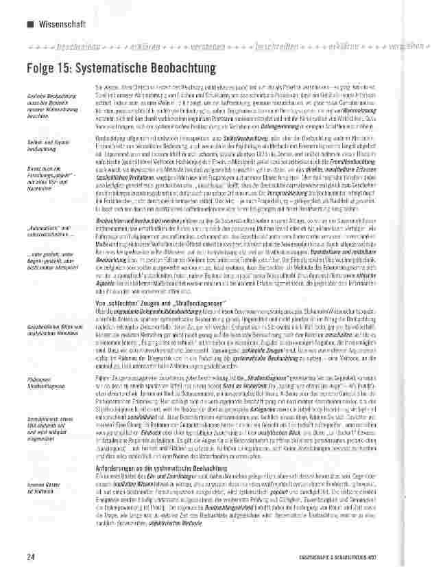 Vorschauseite 1: Folge 15: Systematische Beobachtung