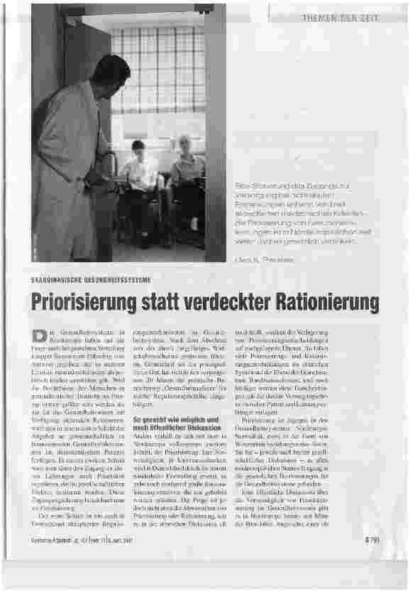 Vorschauseite 1: Priorisierung statt verdeckter Rationierung