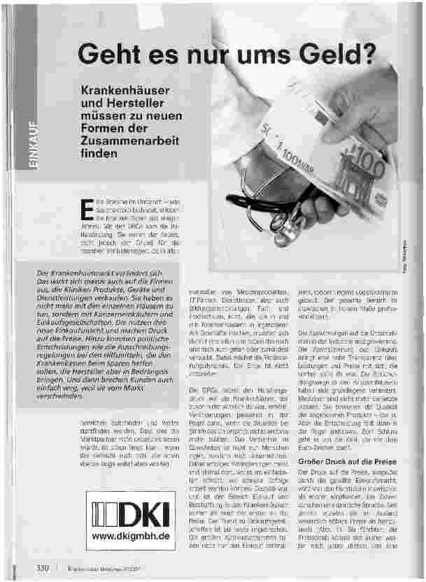 Vorschauseite 1: Geht es nur ums Geld?