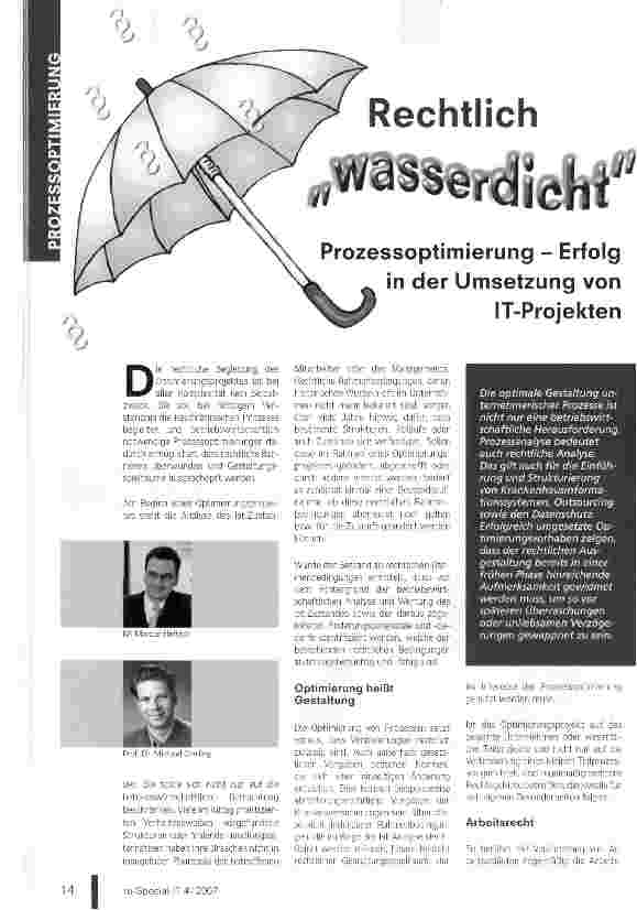 Vorschauseite 1: Rechtlich wasserdichtProzessoptimierung - Erfolg in der Umsetzung von IT-Projekten