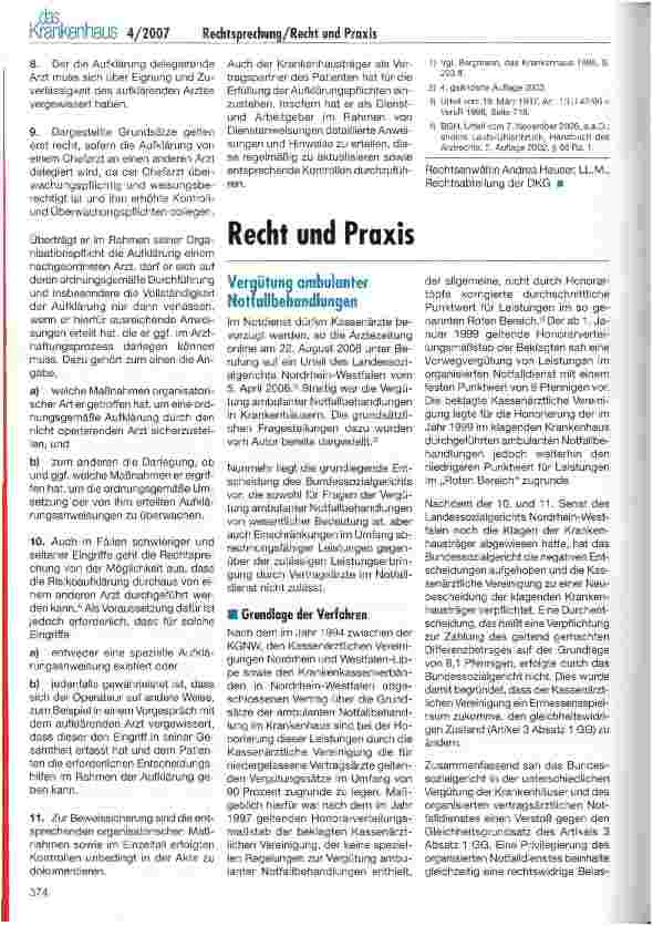 Vorschauseite 3: Rechtsprechung - Delegation der Aufklärung