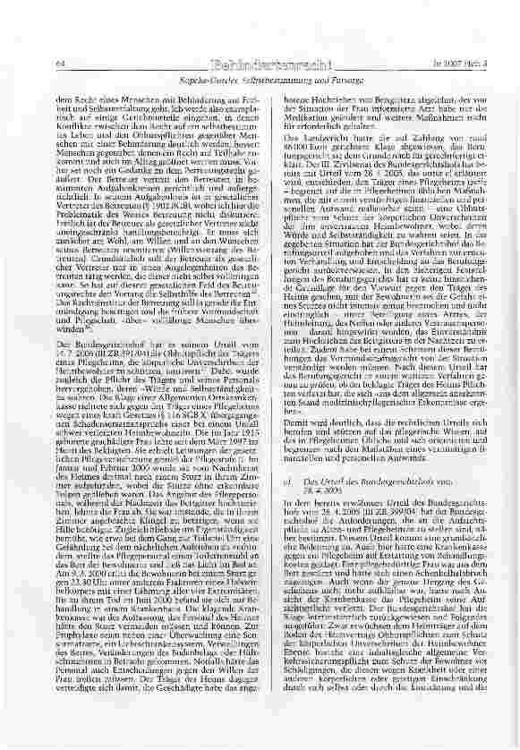 Vorschauseite 3: Selbstbestimmung und Fürsorge