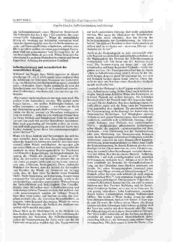 Vorschauseite 6: Selbstbestimmung und Fürsorge