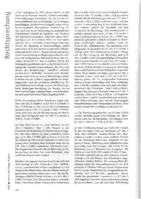 Vorschauseite 3: Befristeter Arbeitsvertrag - Zitiergebot