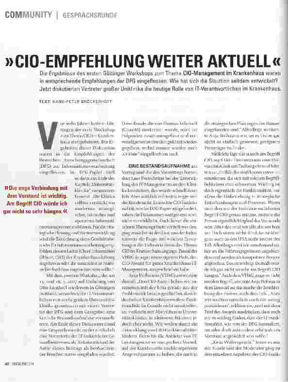 Vorschauseite 1: CIO-EMPFEHLUNG WEITER AKTUELL