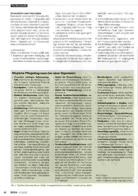 Vorschauseite 2: Depressionen - Assessment und Pflegediagnosen