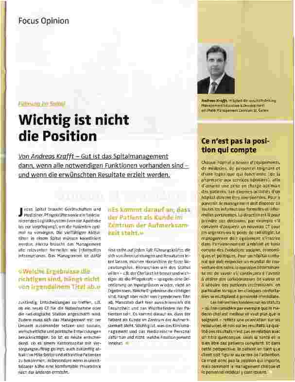 Vorschauseite 1: Wichtig ist nicht die Position