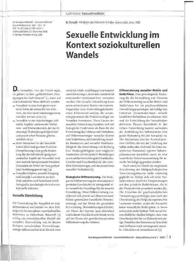 Vorschauseite 1: Sexuelle Entwicklung im Kontext soziokulturellen Wandels