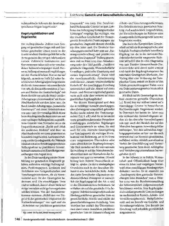 Vorschauseite 2: Gendiagnostik als Gesetzgebungsprojekt