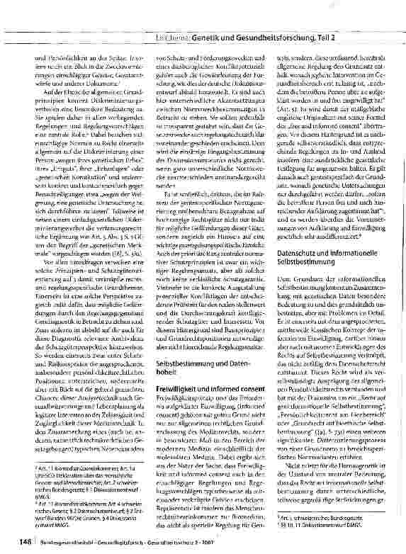 Vorschauseite 4: Gendiagnostik als Gesetzgebungsprojekt