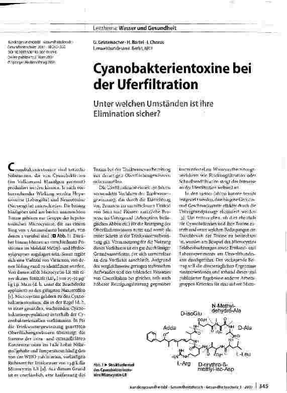 Vorschauseite 1: Cyanobakterientoxine bei der Uferfiltration