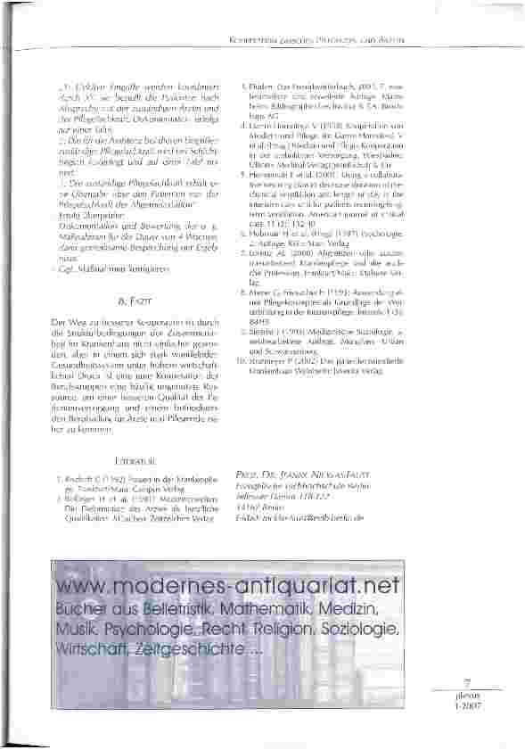Vorschauseite 4: KOOPERATION ZWISCHEN PFLEGENDEN UND ÄRZTEN