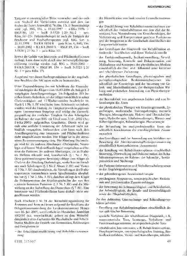 Vorschauseite 4: Keine Zulassung zur vertragsärztlichen Tätigkeit bei Interessenund Pflichtenkollision
