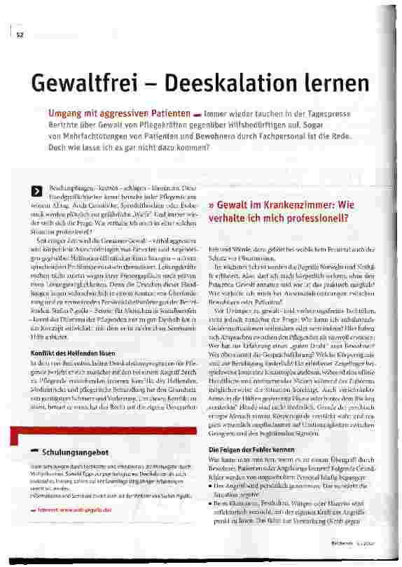 Vorschauseite 1: Gewaltfrei - Deeskalation lernen
