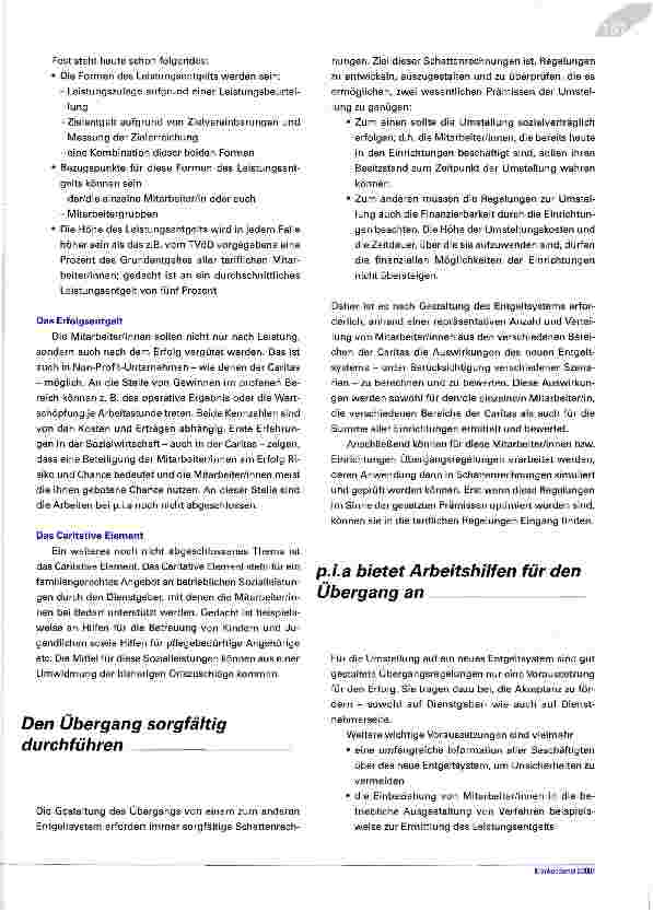 Vorschauseite 4: Das p.i.a-Entgeltsystem - Vergütung in caritativen Unternehmen