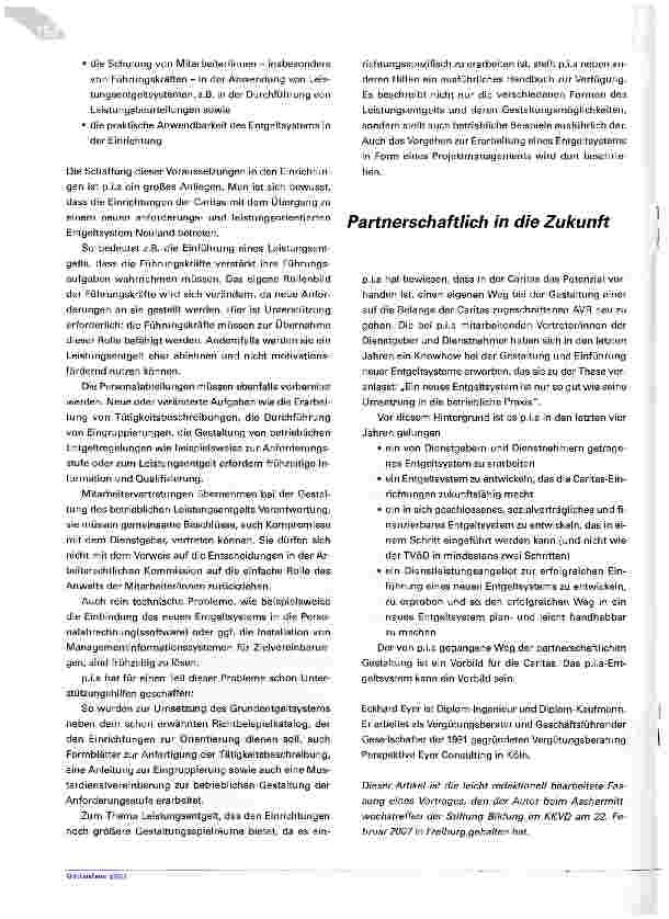 Vorschauseite 5: Das p.i.a-Entgeltsystem - Vergütung in caritativen Unternehmen