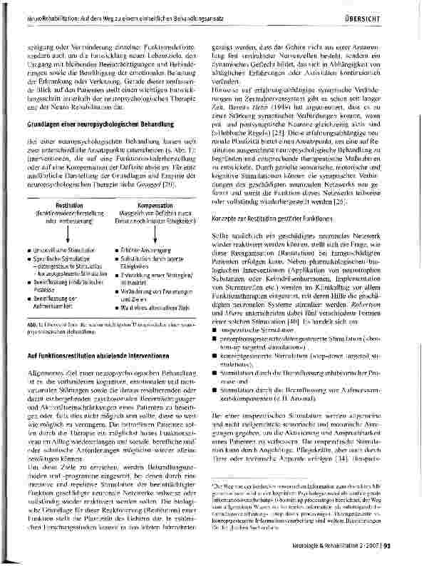 Vorschauseite 2: NeuroRehabilitation: Auf dem Weg zu einem einheitlichen Behandlungsansatz
