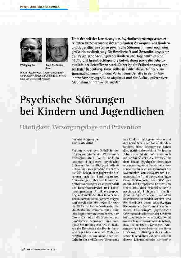 Vorschauseite 1: Psychische Störungen bei Kindern und Jugendlichen