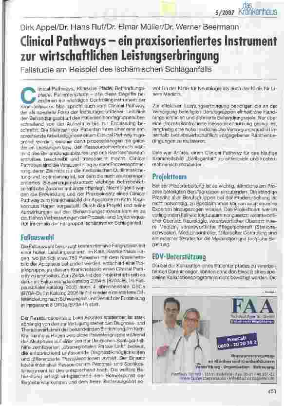 Vorschauseite 1: Clinical Pathways - ein praxisorientiertes Instrument zur wirtschaftlichen Leistungserbringung