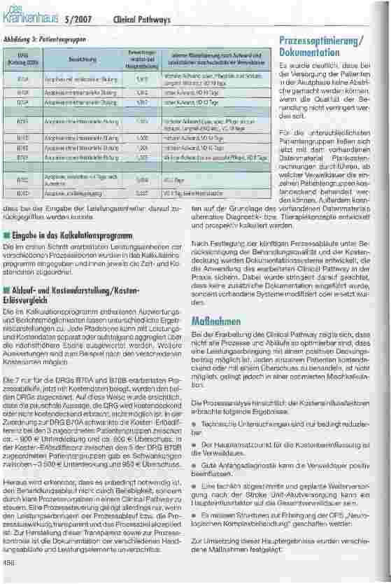 Vorschauseite 3: Clinical Pathways - ein praxisorientiertes Instrument zur wirtschaftlichen Leistungserbringung