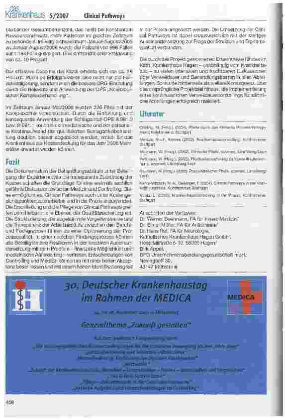 Vorschauseite 5: Clinical Pathways - ein praxisorientiertes Instrument zur wirtschaftlichen Leistungserbringung